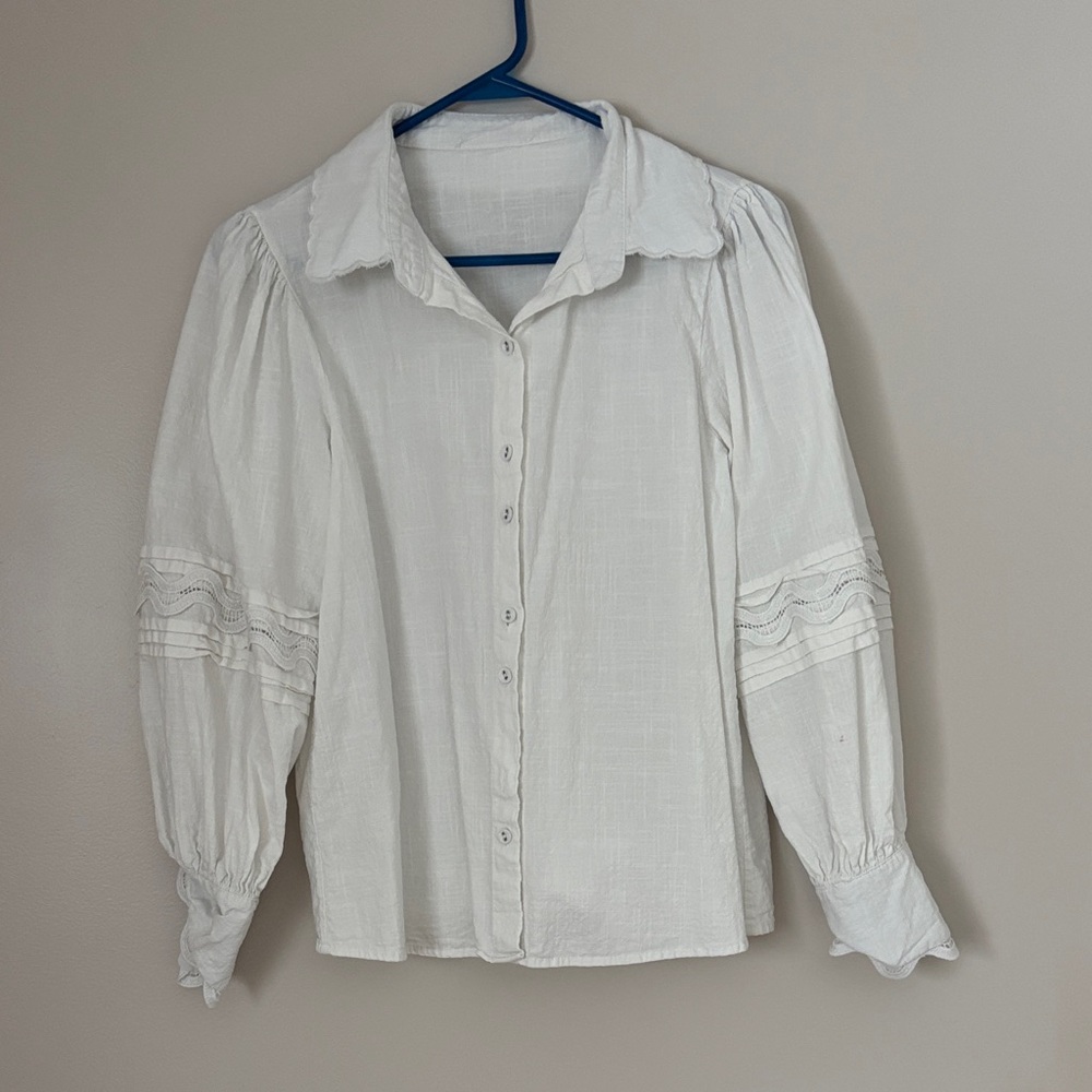 Chic White Button-Down Blouse
